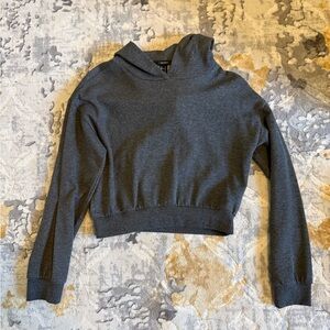 Forever 21 Charcoal Gray Women's Cropped Hoodie